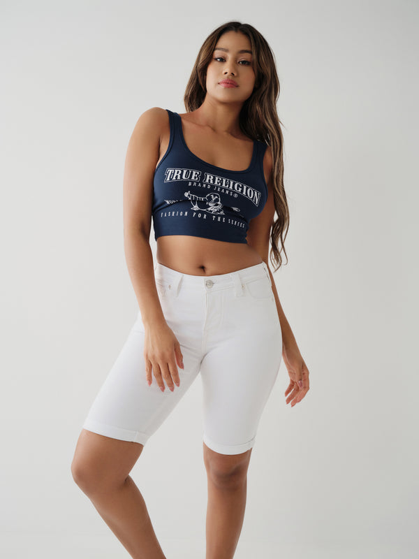 True Religion Crop Tank Ladies Logo Dress Blue