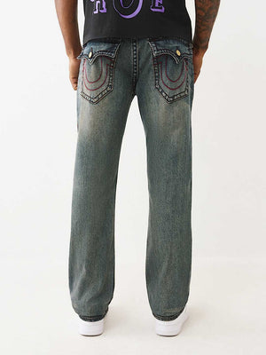 True Religion Jeans Ricky Big T Flap 34In Homecourt Ash Dark Wash