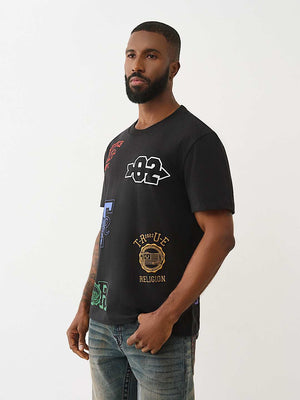 True Religion T-Shirt Ss Embroidery Uni Logo Jet Black