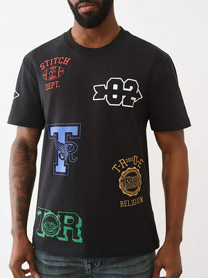 True Religion T-Shirt Ss Embroidery Uni Logo Jet Black