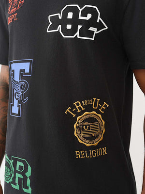 True Religion T-Shirt Ss Embroidery Uni Logo Jet Black