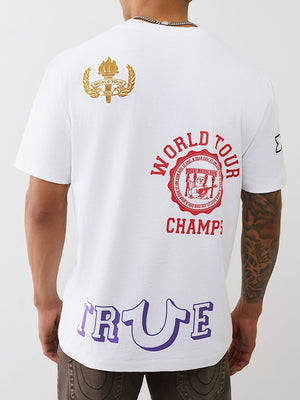True Religion T-Shirt Ss Embroidery Uni Logo Optic White