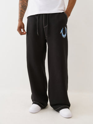 True Religion Sweatpants Hs Paint Big T Sweats Jet Black