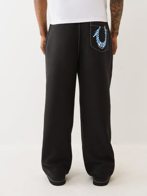 True Religion Sweatpants Hs Paint Big T Sweats Jet Black