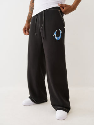 True Religion Sweatpants Hs Paint Big T Sweats Jet Black