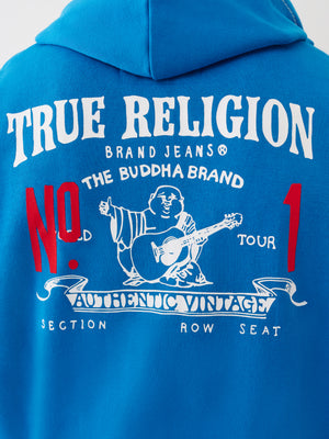 True Religion Hoodie No1 Big T Zip Up Imperial Blue
