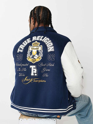 TRUE RELIGION JACKET VARSITY MIDNIGHT BLUE