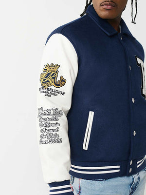 TRUE RELIGION JACKET VARSITY MIDNIGHT BLUE
