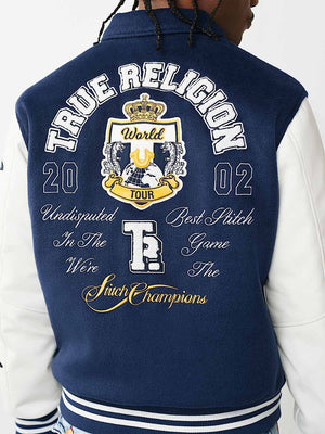 TRUE RELIGION JACKET VARSITY MIDNIGHT BLUE