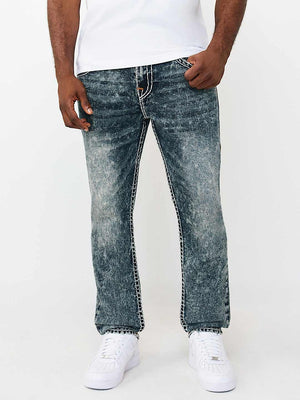 True Religion Jeans Rocco Super T Flap 32 In Ashes To Indigo Dark Wash