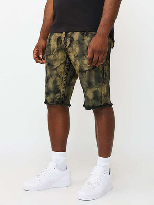 True Religion Shorts Ricky Sn Flap Fray Hem Grim Black Wash