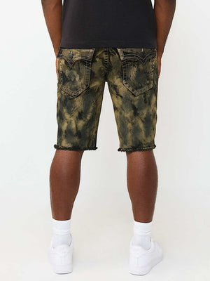 True Religion Shorts Ricky Sn Flap Fray Hem Grim Black Wash