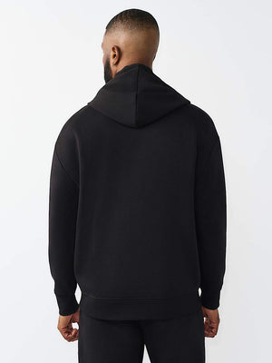 True Religion Hoodie Mesh Print Buddha Jet Black