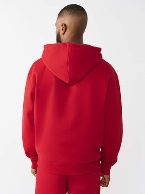 True Religion Hoodie Mesh Print Buddha Travertine Red