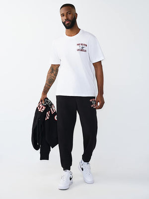 True Religion Jogger Mesh Print Buddha Jet Black