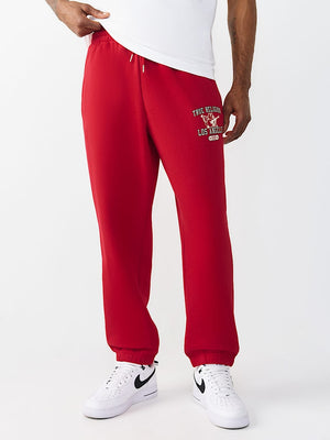 True Religion Jogger Mesh Print Buddha Travertine Red