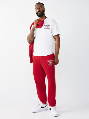 True Religion Jogger Mesh Print Buddha Travertine Red