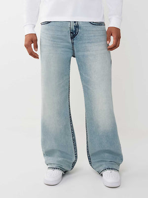 TRUE RELIGION JEANS VINNY SUPER T FLAP 34IN ARTIC WHISPER LIGHT WASH