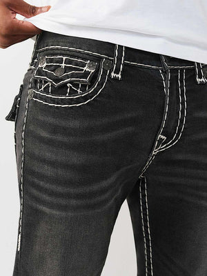 True Religion Jeans Rocco Super T Flap 32In Smog Overdye Black Wash