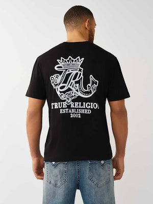 True Religion T-Shirt Ss Tr Crest Jet Black