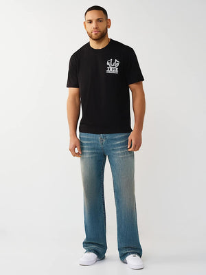 True Religion T-Shirt Ss Tr Crest Jet Black