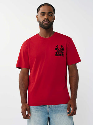 True Religion T-Shirt Ss Tr Crest Travertine Red