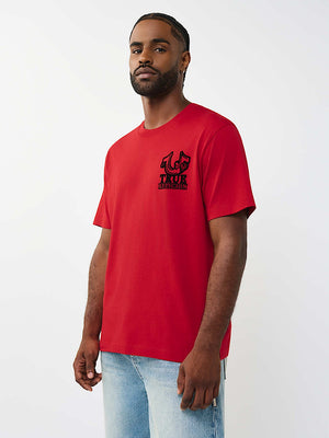 True Religion T-Shirt Ss Tr Crest Travertine Red