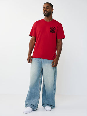 True Religion T-Shirt Ss Tr Crest Travertine Red