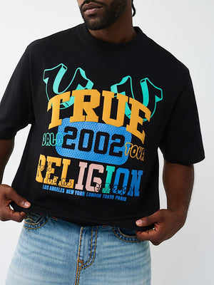 True Religion T-Shirt Ss True University Boxy Jet Black