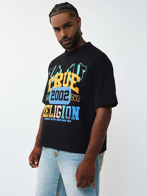 True Religion T-Shirt Ss True University Boxy Jet Black