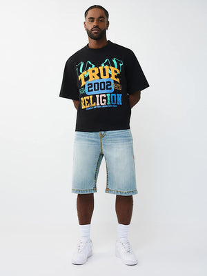 True Religion T-Shirt Ss True University Boxy Jet Black