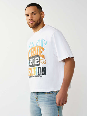 True Religion T-Shirt Ss True University Boxy Optic White