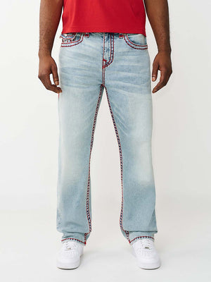TRUE RELIGION JEANS BOBBY SUPER T FLAP 32IN PLAYMAKER FADED INDIGO LT WASH