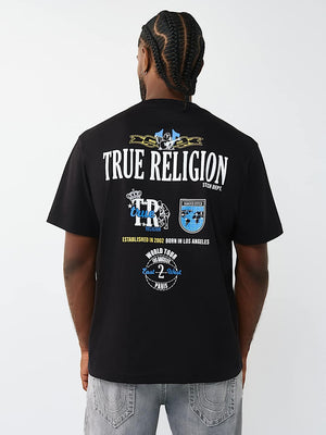 True Religion T-Shirt Ss Sport Logo Jet Black