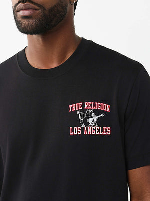 True Religion T-Shirt Ss Mesh Print Buddha Jet Black