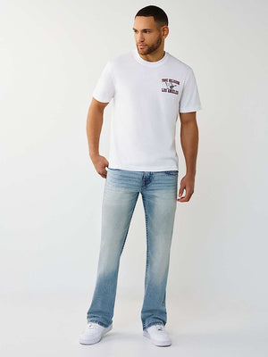 True Religion T-Shirt Ss Mesh Print Buddha Optic White