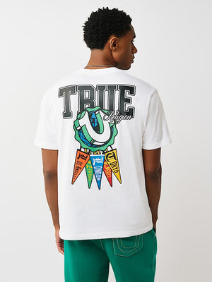 TRUE RELIGION T-SHIRT HS PENNANTS OPTIC WHITE