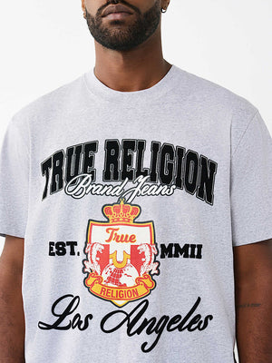 True Religion T-Shirt Ss Elite Crest Heather Grey