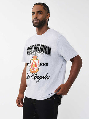 True Religion T-Shirt Ss Elite Crest Heather Grey