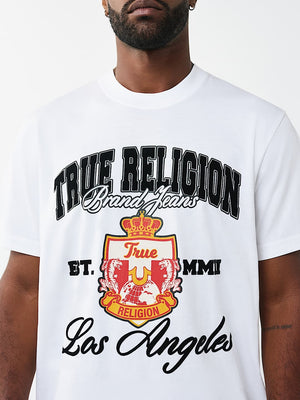 True Religion T-Shirt Ss Elite Crest Optic White