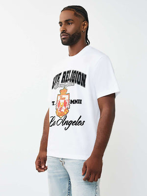 True Religion T-Shirt Ss Elite Crest Optic White