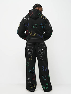 True Religion Sweatpants Hs Big T Baggy Jet Black