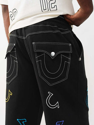 True Religion Sweatpants Hs Big T Baggy Jet Black