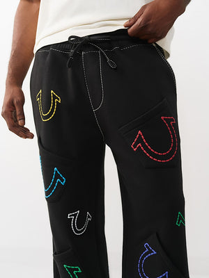 True Religion Sweatpants Hs Big T Baggy Jet Black