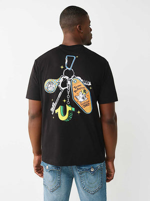True Religion T-Shirt Ss Buddha Keychain Jet Black