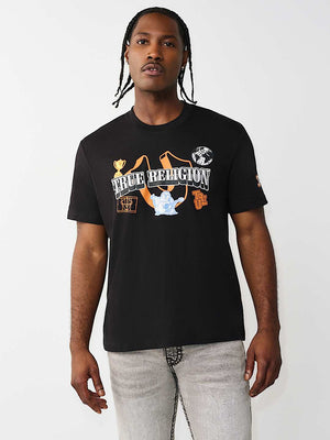 TRUE RELIGION T-SHIRT HS CHAMP JET BLACK