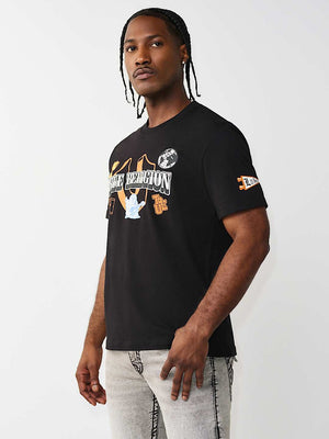 TRUE RELIGION T-SHIRT HS CHAMP JET BLACK