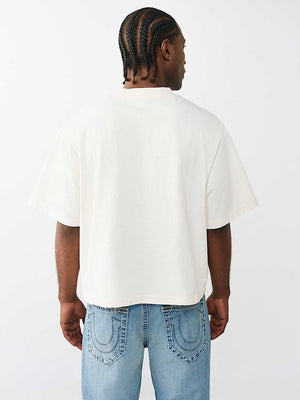 True Religion T-Shirt Ss Multi Logo Boxy Winter White
