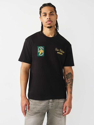 True Religion T-Shirt Ss Orchard Stamps Jet Black