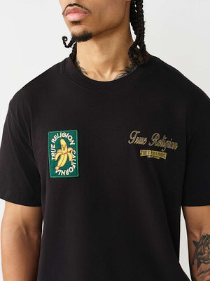 True Religion T-Shirt Ss Orchard Stamps Jet Black